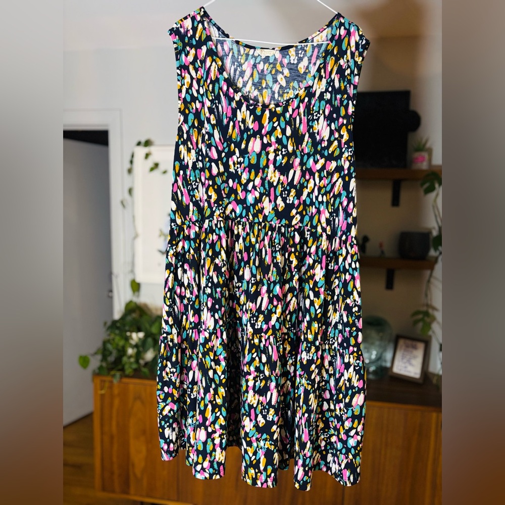 BE STAGE Women's 3X Large Floral Dress with Pockets – Comfortable & Stretchy